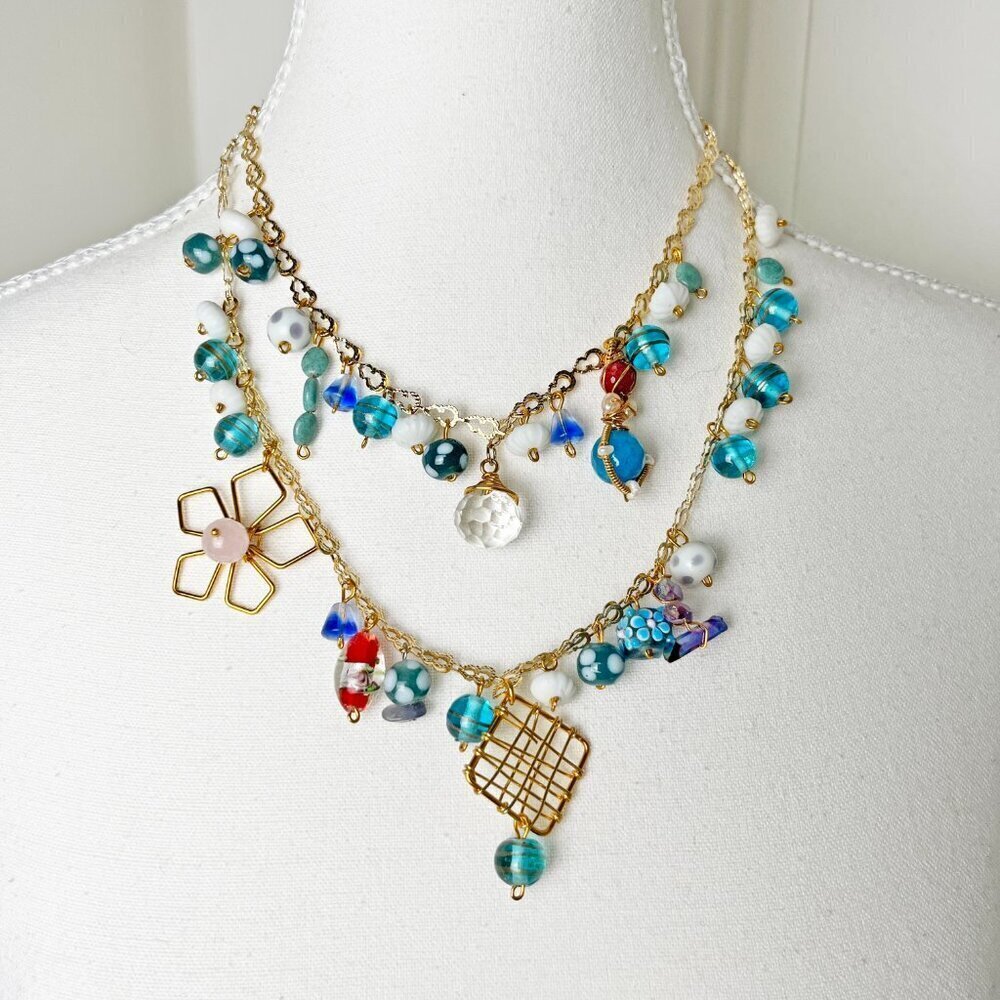 One-of-a-Kind Vintage Revival Gold Charm Necklace – Layered, Adjustable, Sustain
